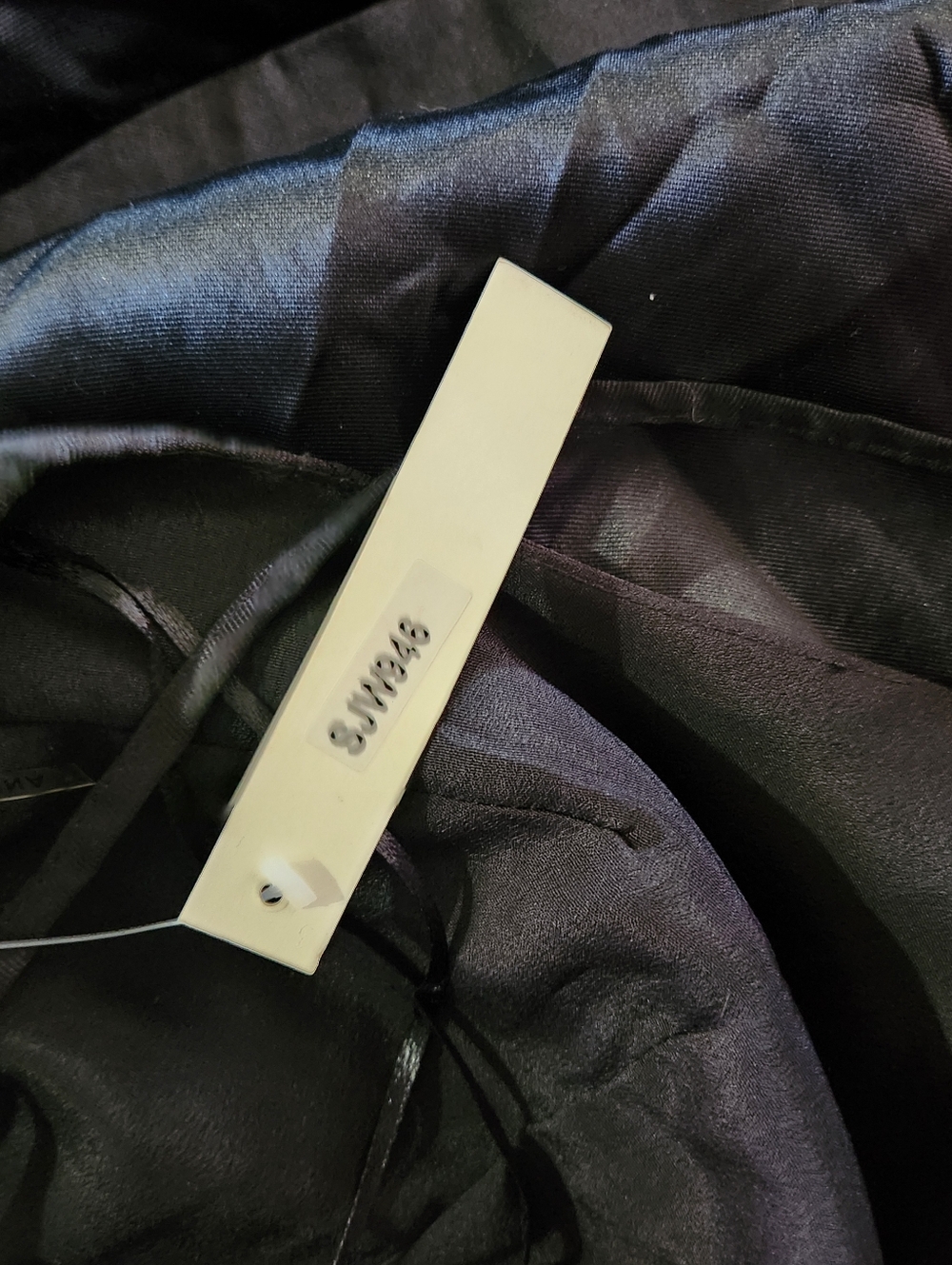 San Joy Black Satin Fit-and-Flare Dress - Picture 5 of 7